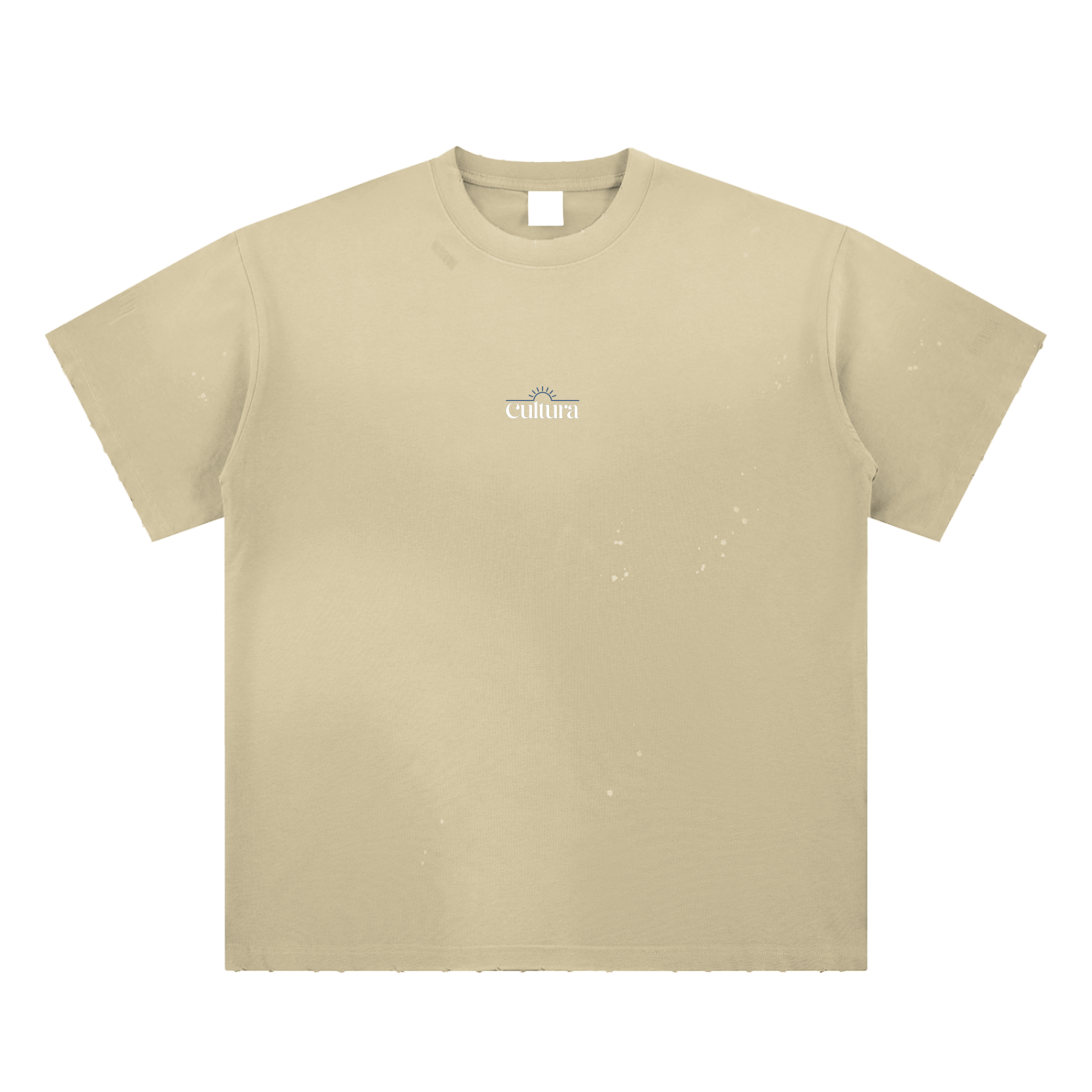 Cultura Hand-Frayed Sunfade Paint Splatter Tee